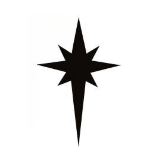 Precut glass shape of Christmas star.