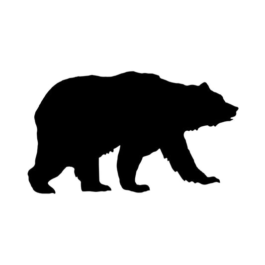 Precut glass shape of black bear.