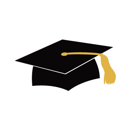 Graduation cap glass precut COE 96 with colored tassel options for fused glass