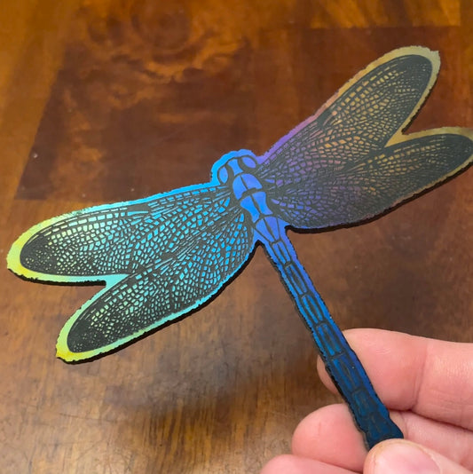 Etched Iridized Glass Dragonfly – COE 96 Oceanside Glass Insect Design