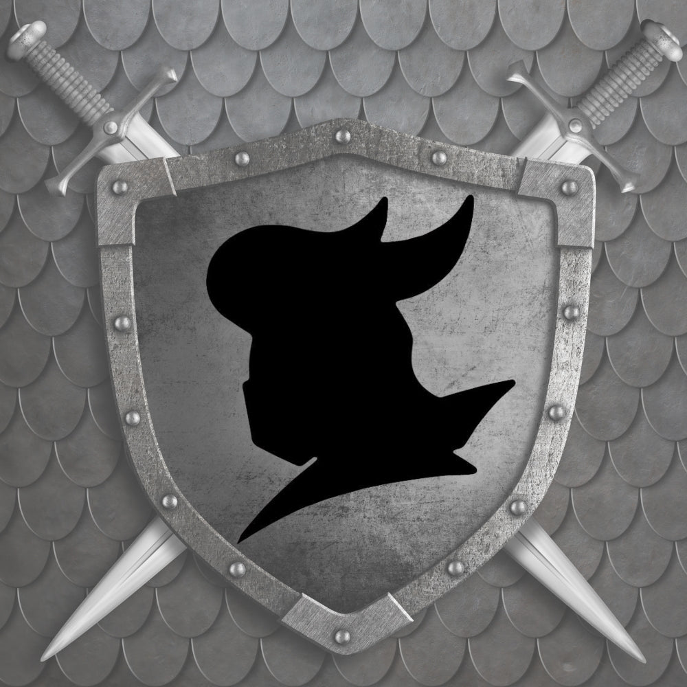 Precut Glass Helmet on a background of a shield.