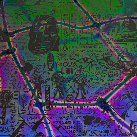 egyptian symbols dichroic glass